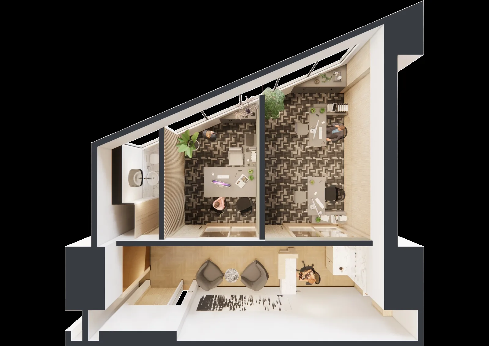 Planta arquitectónica del proyecto ADECUACIÓN DE OFICINA 1307