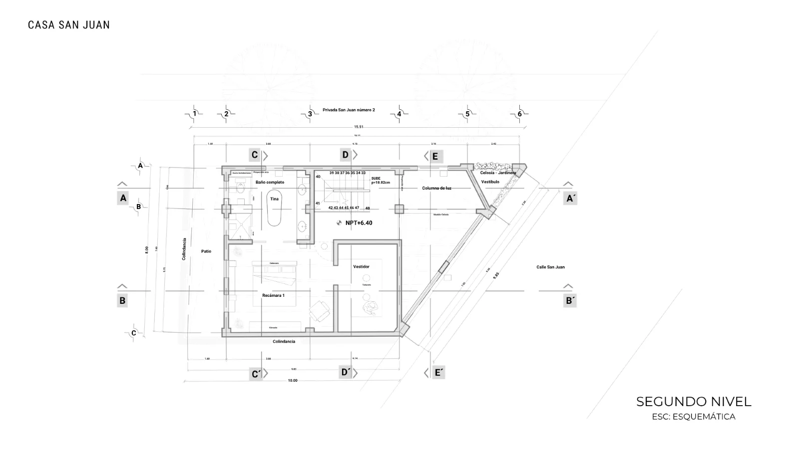 Planta arquitectónica 3 del proyecto ATLIXCO | casa unifamiliar