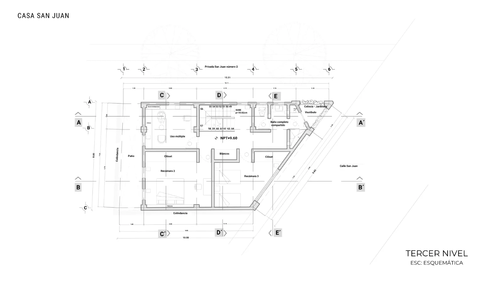 Planta arquitectónica 4 del proyecto ATLIXCO | casa unifamiliar
