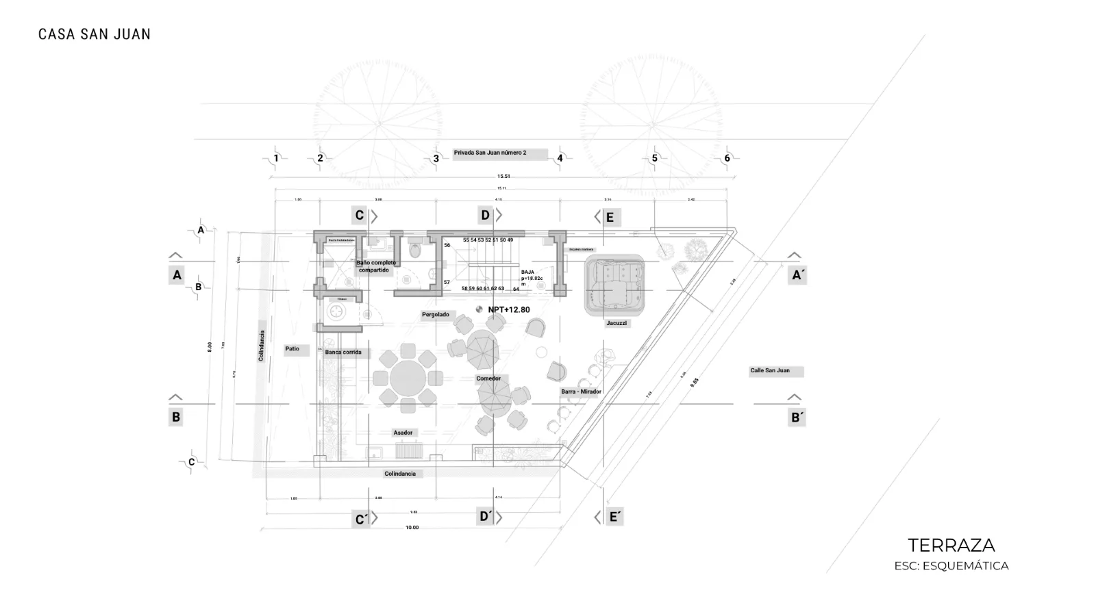 Planta arquitectónica 5 del proyecto ATLIXCO | casa unifamiliar