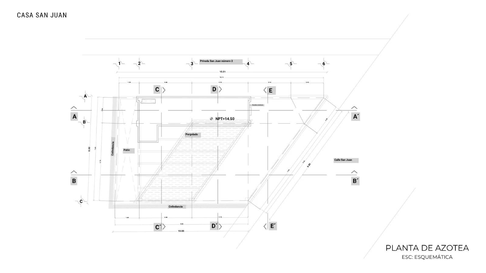 Planta arquitectónica 6 del proyecto ATLIXCO | casa unifamiliar