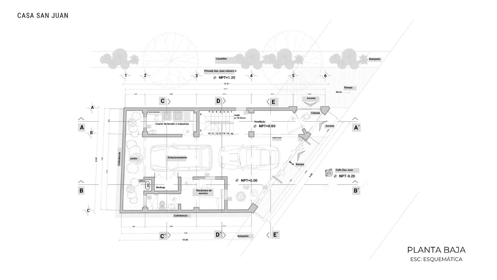 Planta arquitectónica 1 del proyecto ATLIXCO | casa unifamiliar