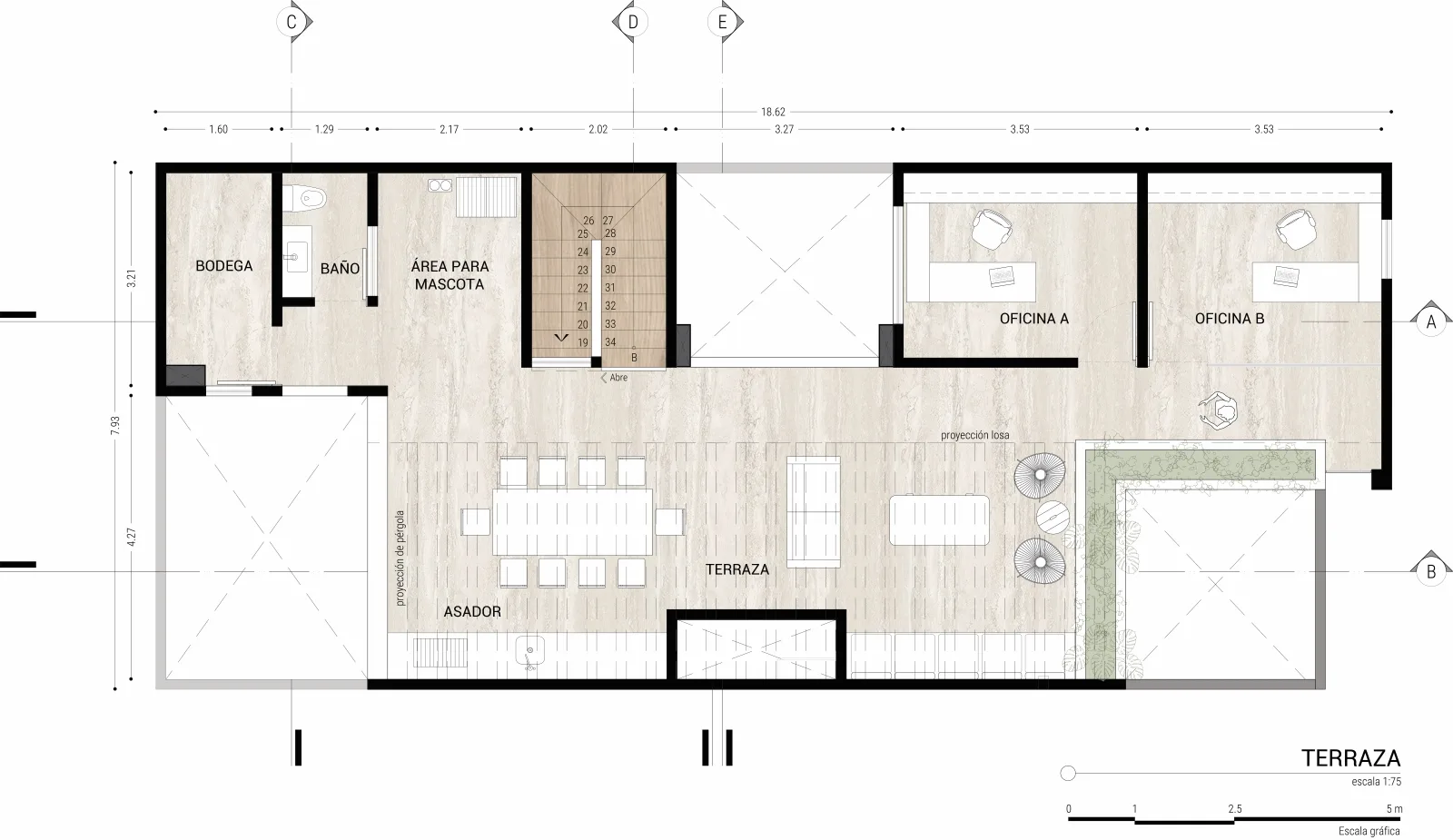 Planta arquitectónica 3 del proyecto AZUCENA | casa unifamiliar