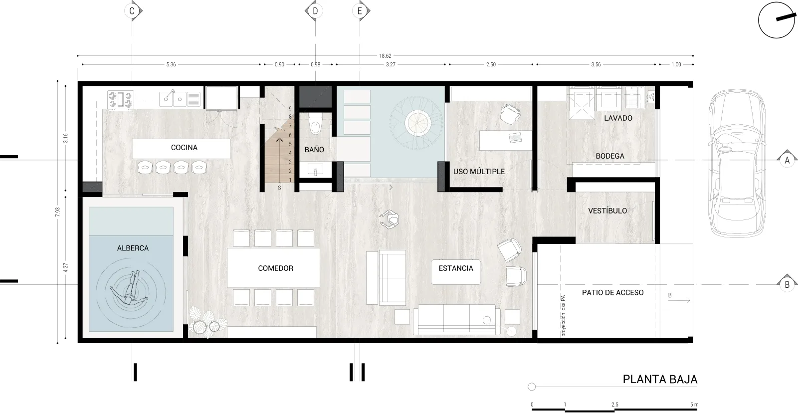 Planta arquitectónica del proyecto CASA AZUCENA